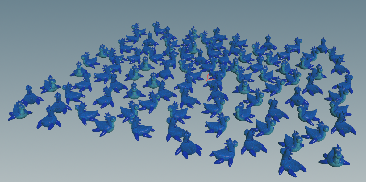 Rubber toys with random rotation applied